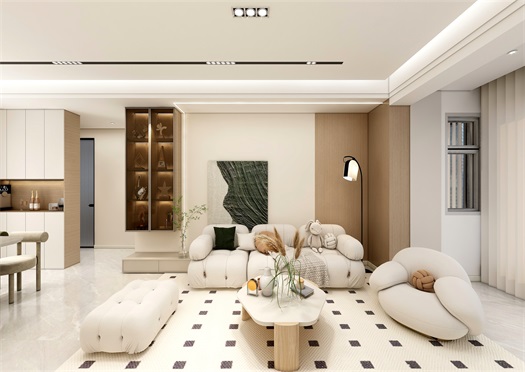 中?！ぞ砰?135平米現(xiàn)代奶油風效果圖