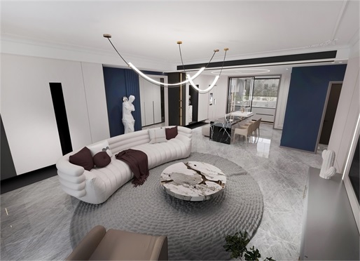 中?！ぞ砰?43平米簡約輕法式風(fēng)效果圖